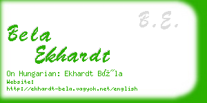 bela ekhardt business card